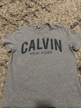 Calvin Klein Grey Tee with Navy Logo